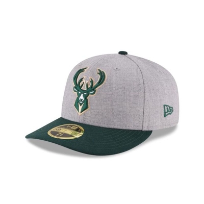 Sapca New Era Milwaukee Bucks NBA Heather Low Profile 59FIFTY Fitted - Gri